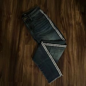 Aqua Side Stripe Denim Blue Jeans Size 24